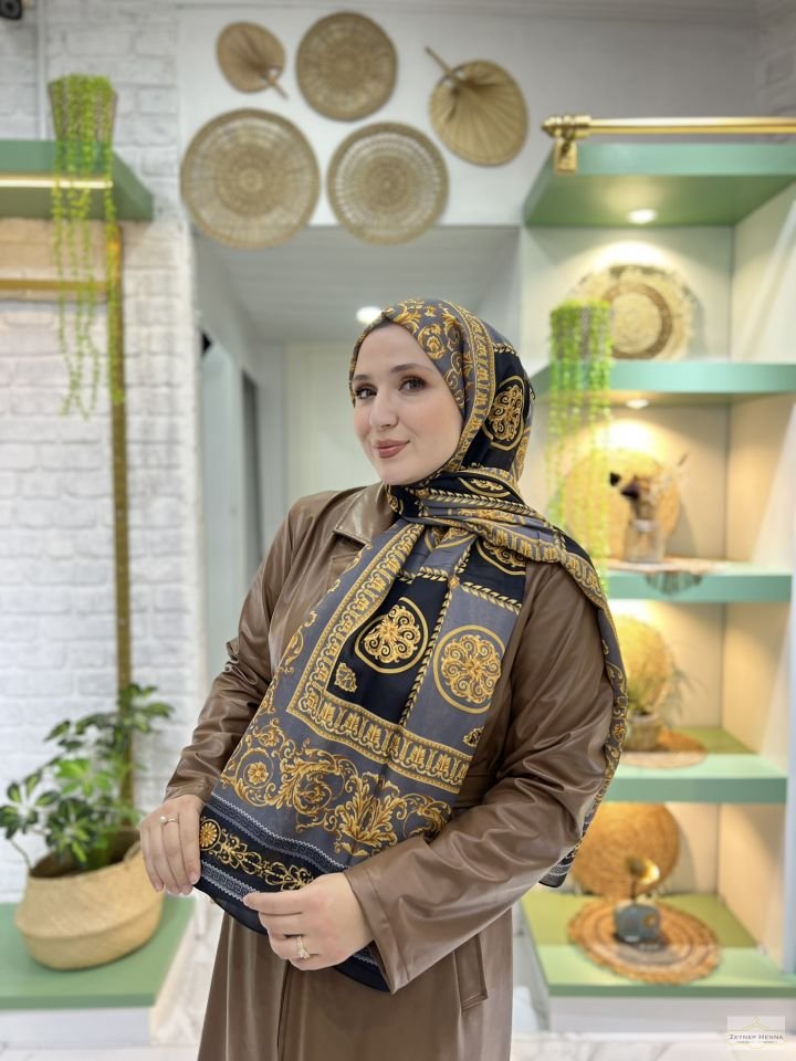 Şah Antrasit Pamuk Şal