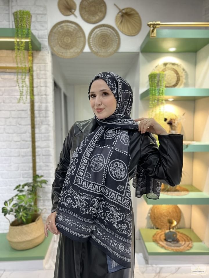 Şah Siyah Pamuk Şal