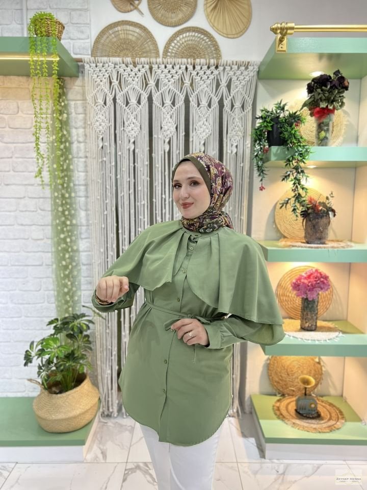 Prenses Mint Yeşil Gömlek