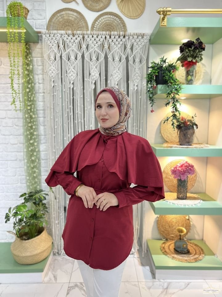 Prenses Bordo Gömlek