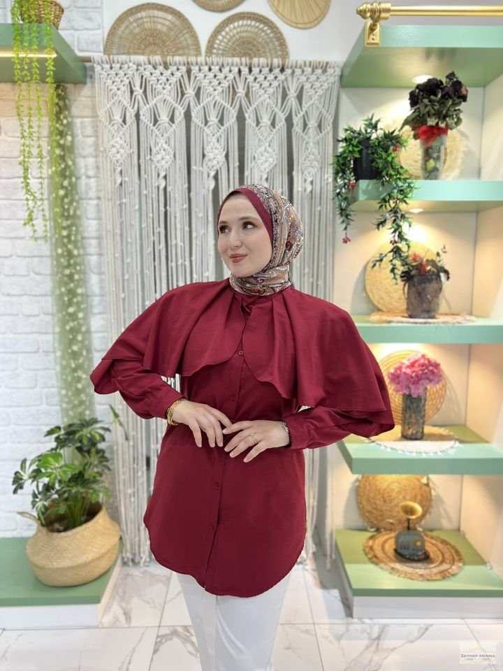 Prenses Bordo Gömlek
