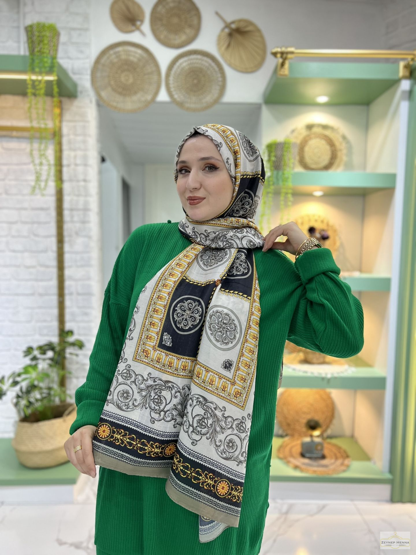 Şah Gümüş Pamuk Şal