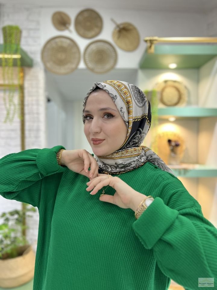 Şah Gümüş Pamuk Şal
