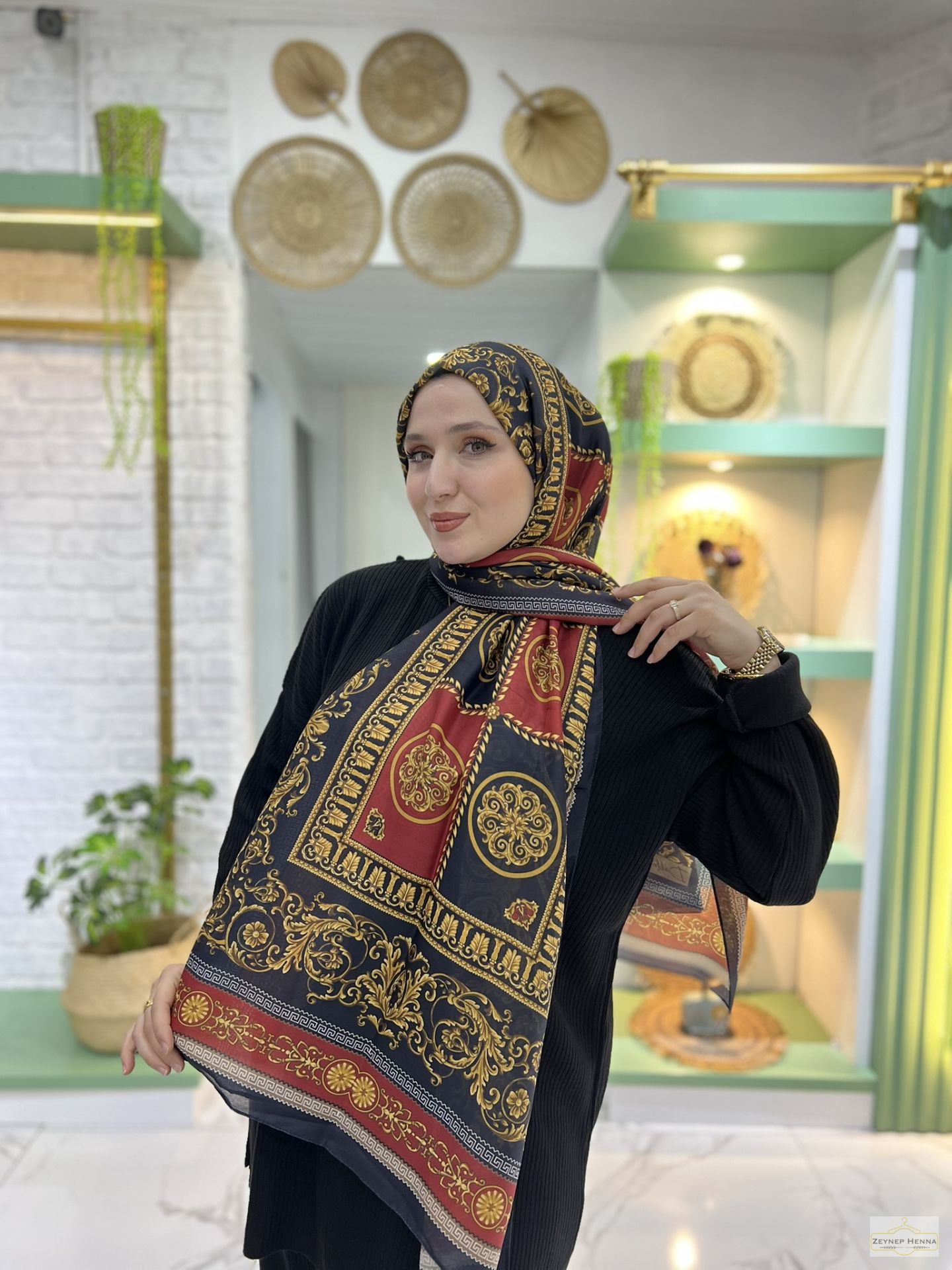 Şah Kırmızı Pamuk Şal