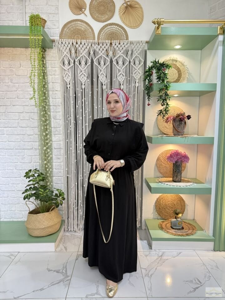 Şila Yelekli Siyah Elbise