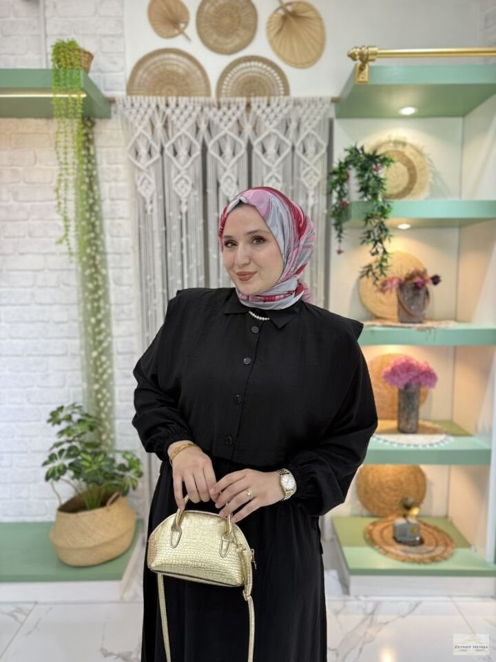 Şila Yelekli Siyah Elbise