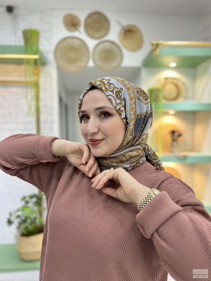 Şah Gri/Antrasit Pamuk Şal