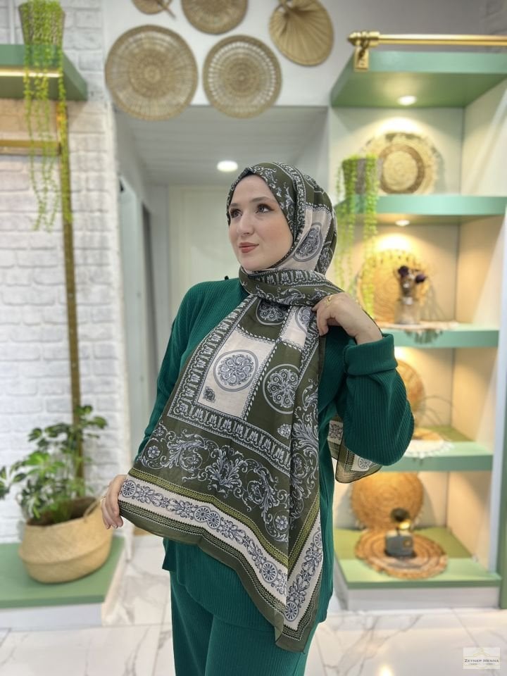 Şah Yeşil Pamuk Şal