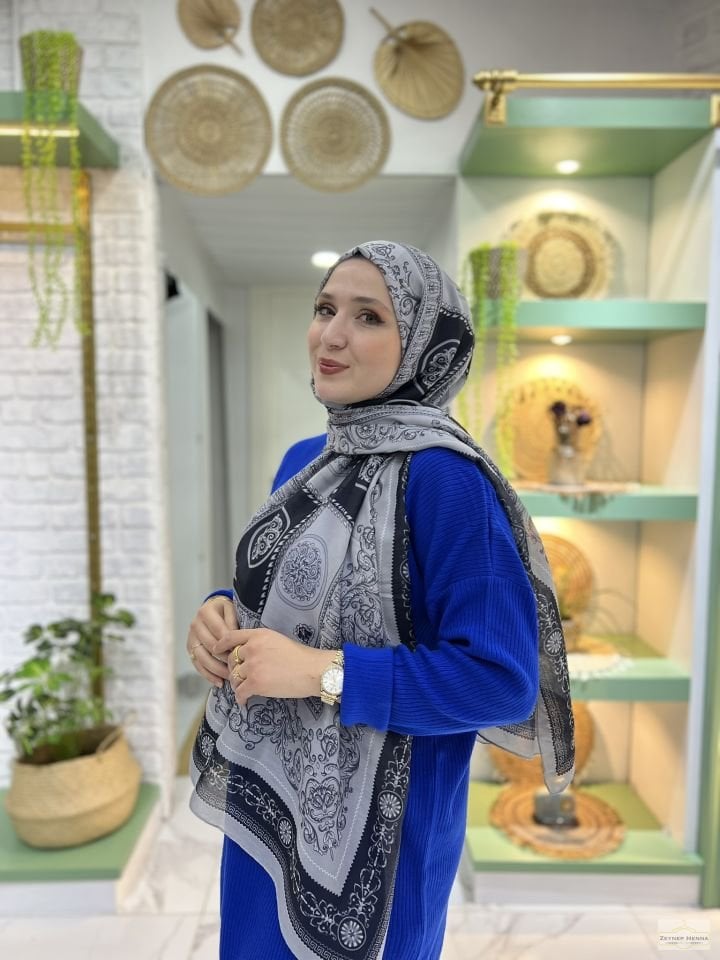 Şah Soft Gri Pamuk Şal