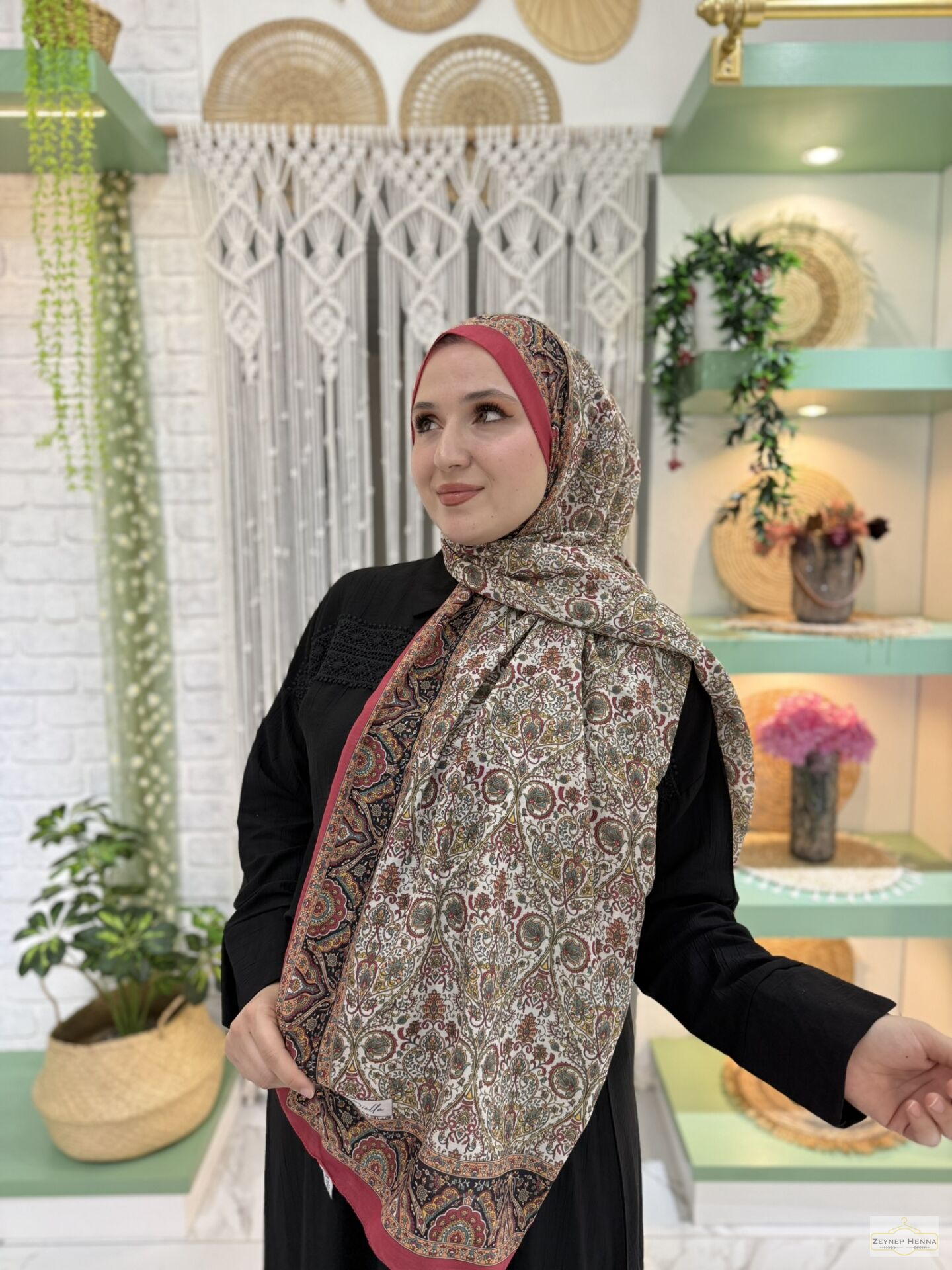 Mira Desen Kiremit Pamuk Şal