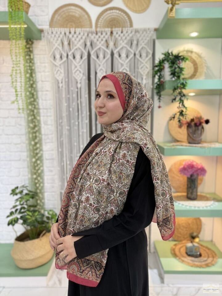 Mira Desen Kiremit Pamuk Şal