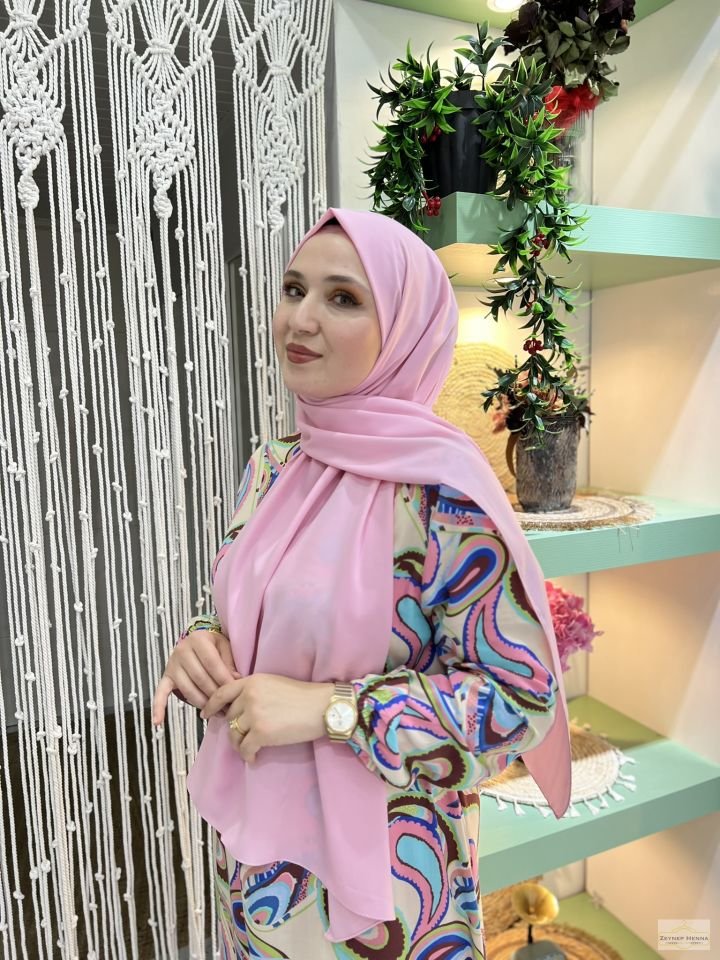 Şeker Pembe Medine İpeği Şal