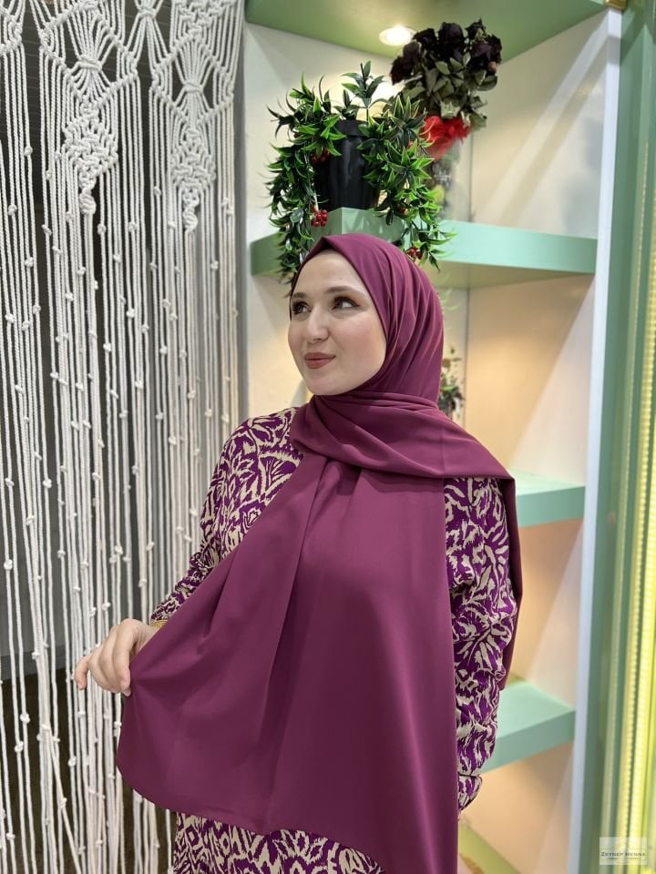 Patlıcan Mor Medine İpeği Şal