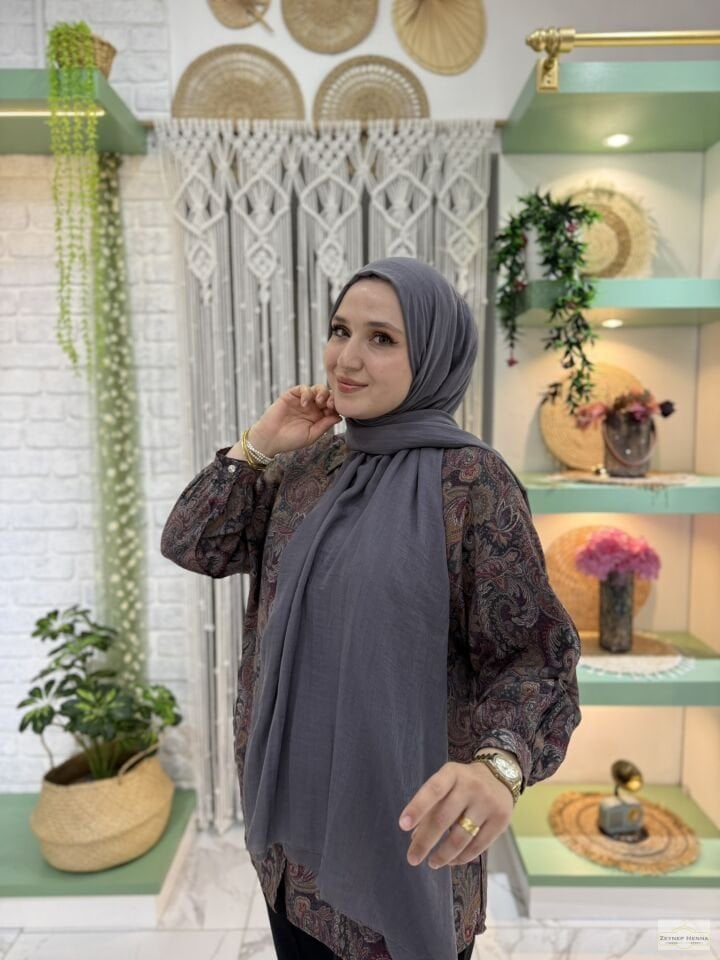 Aya Antrasit Pamuk Şal