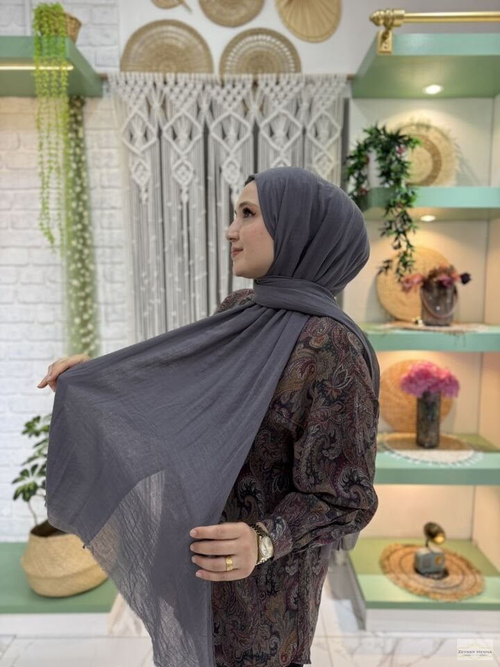 Aya Antrasit Pamuk Şal