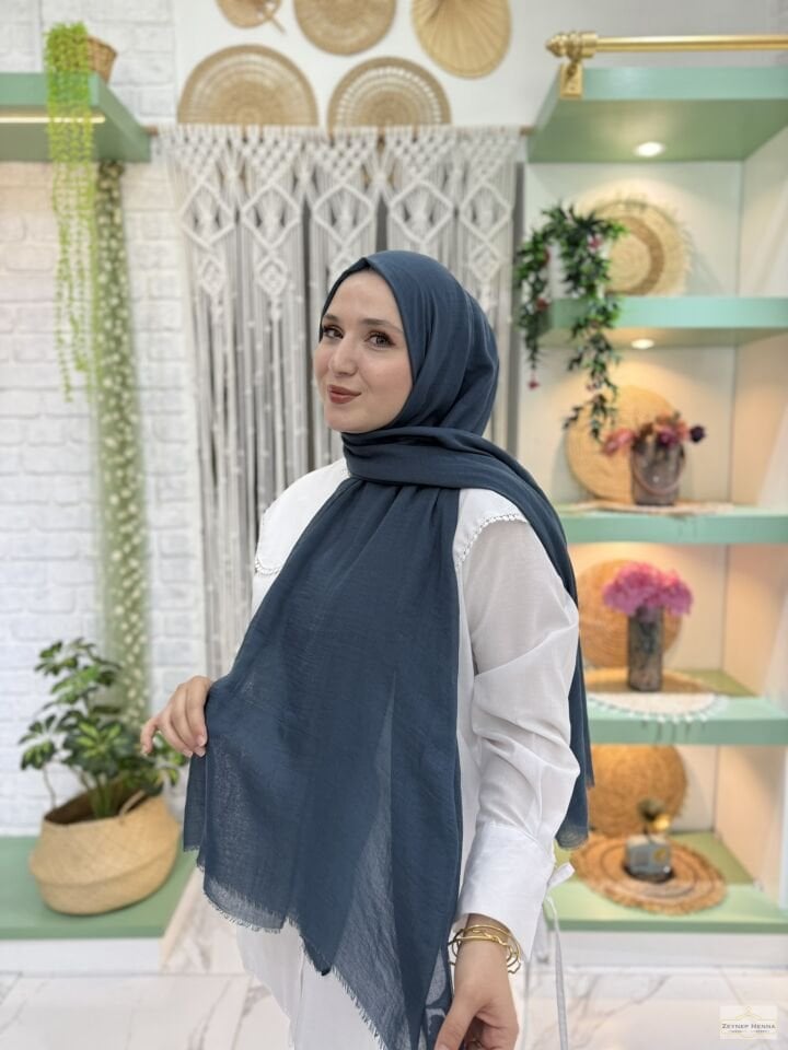 Aya İndigo Pamuk Şal