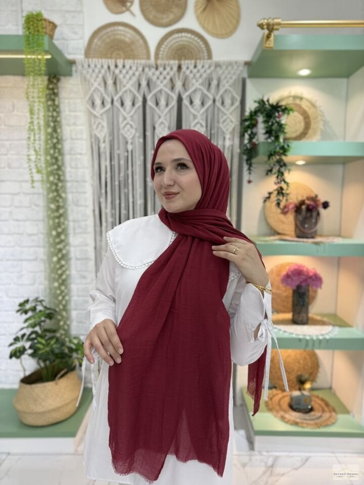 Aya Bordo Pamuk Şal