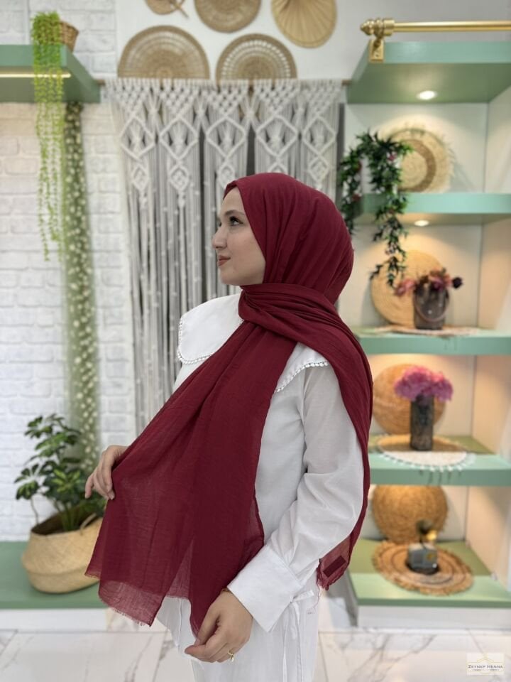 Aya Bordo Pamuk Şal