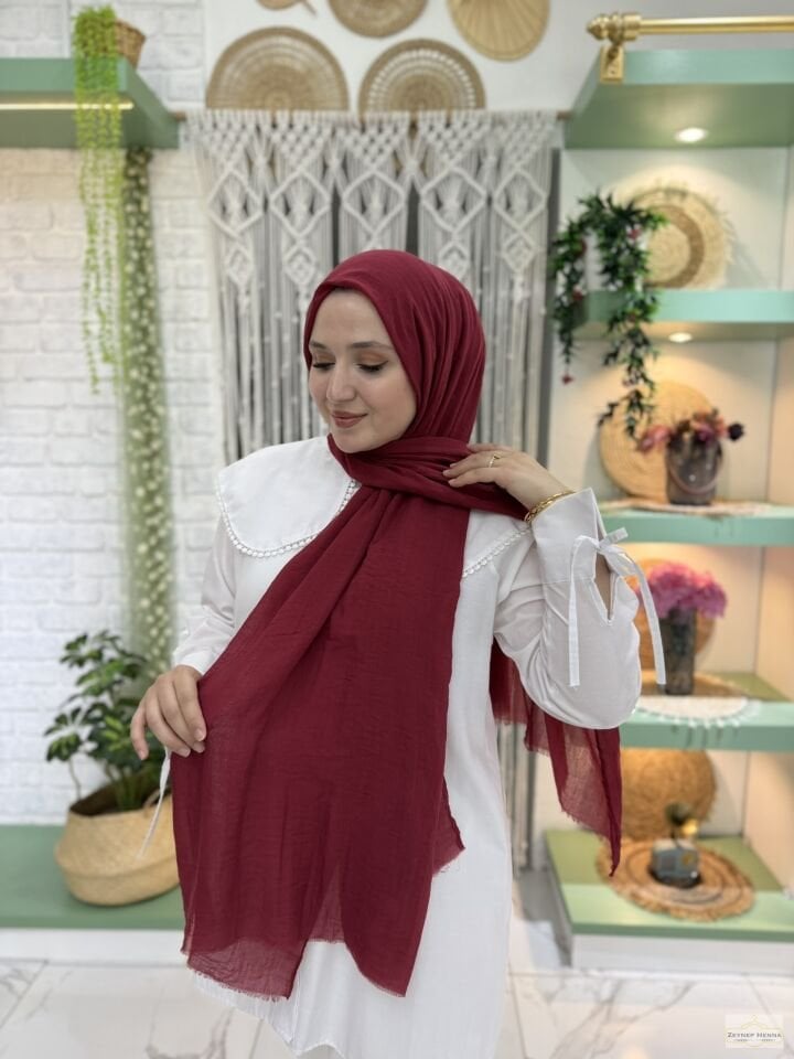 Aya Bordo Pamuk Şal
