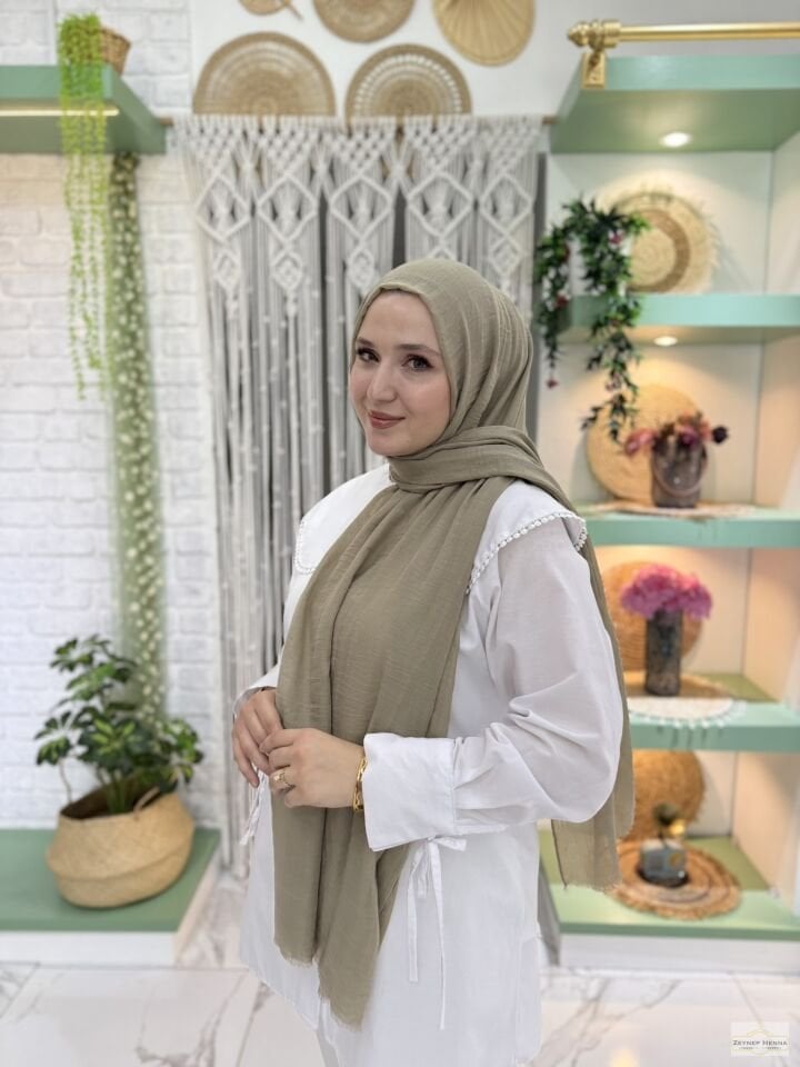 Aya Küf Yeşili Pamuk Şal