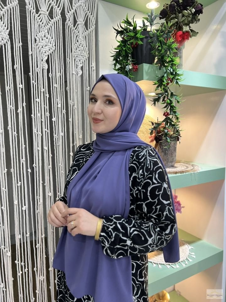 Mor Medine İpeği Şal