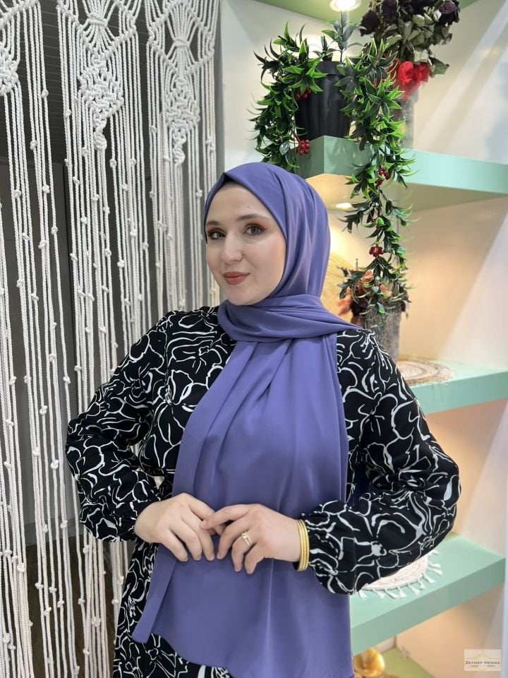 Mor Medine İpeği Şal