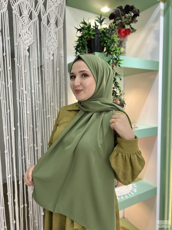 Mint Yeşili Medine İpeği Şal