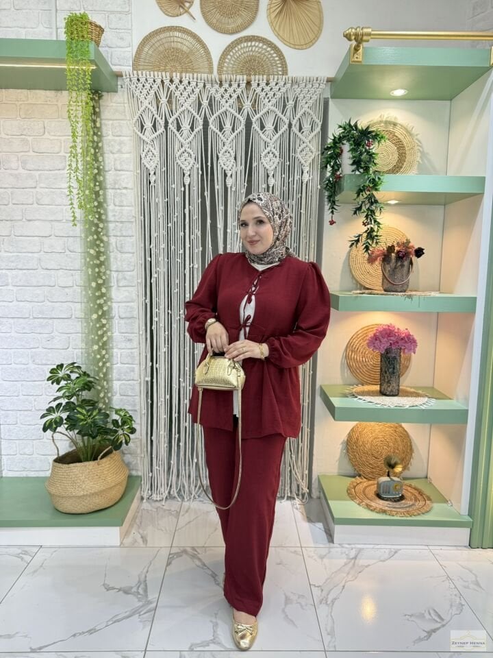 Sahra Bordo Kimono Takım