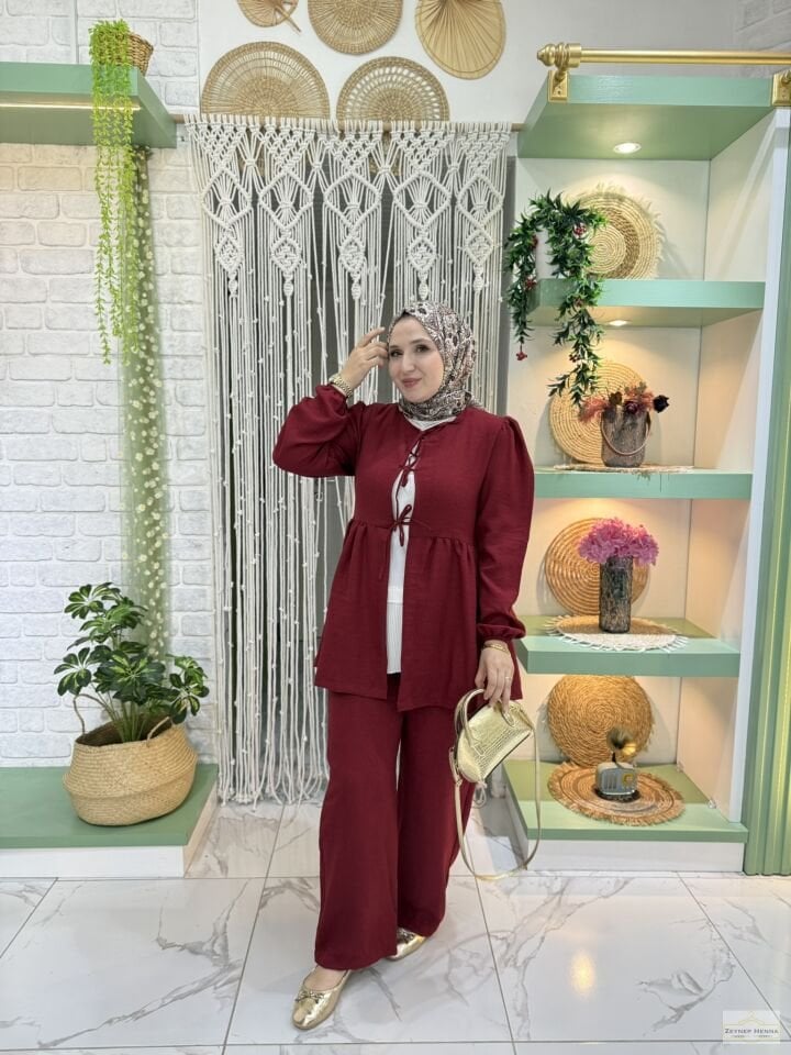 Sahra Bordo Kimono Takım