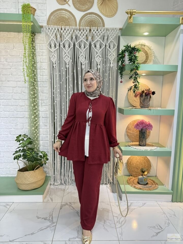Sahra Bordo Kimono Takım