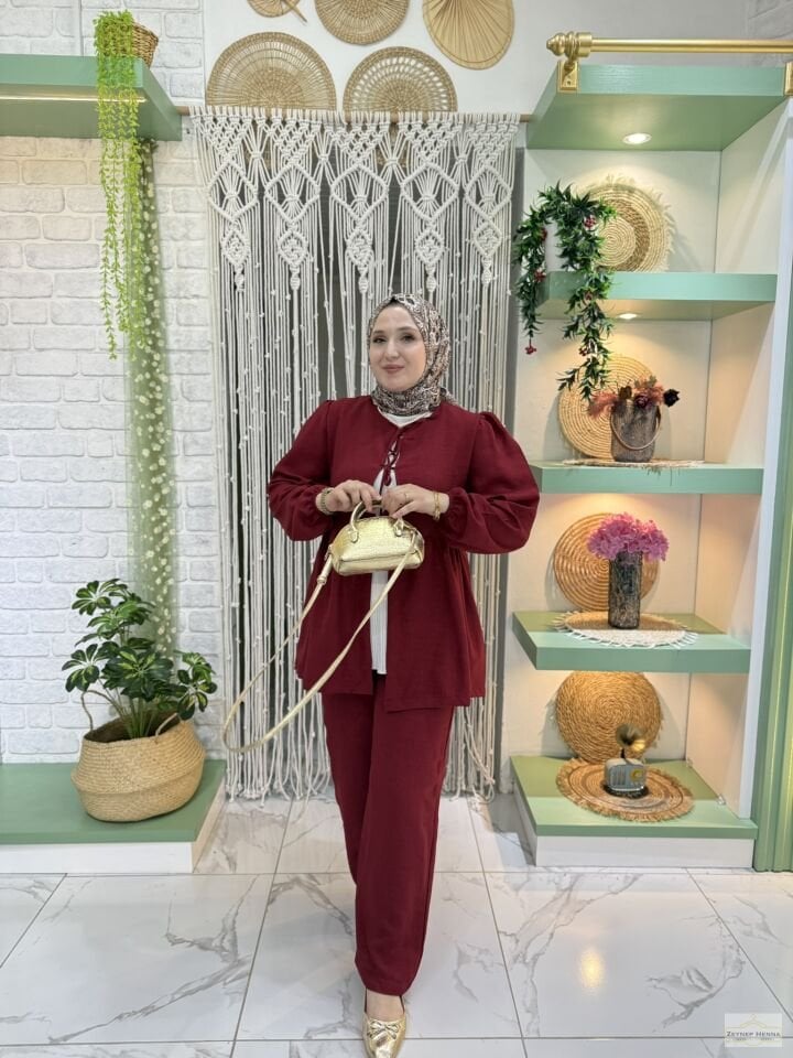 Sahra Bordo Kimono Takım