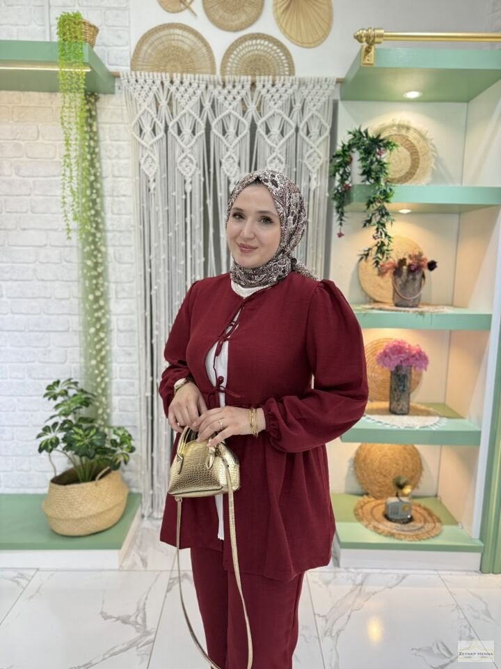 Sahra Bordo Kimono Takım