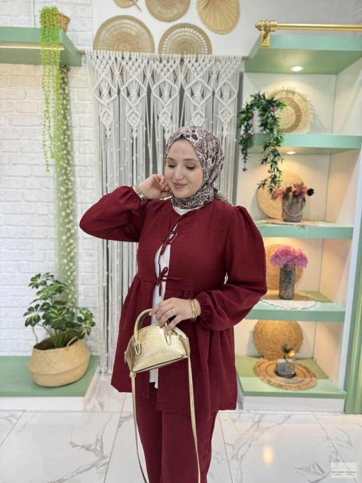 Sahra Bordo Kimono Takım