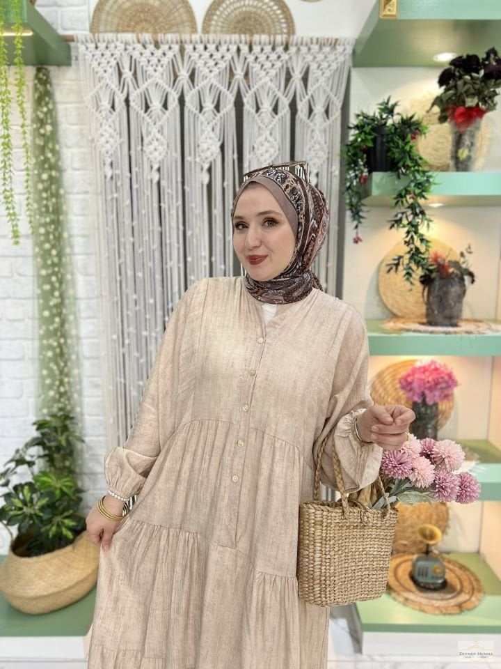 Batik Tensel Camel Elbise