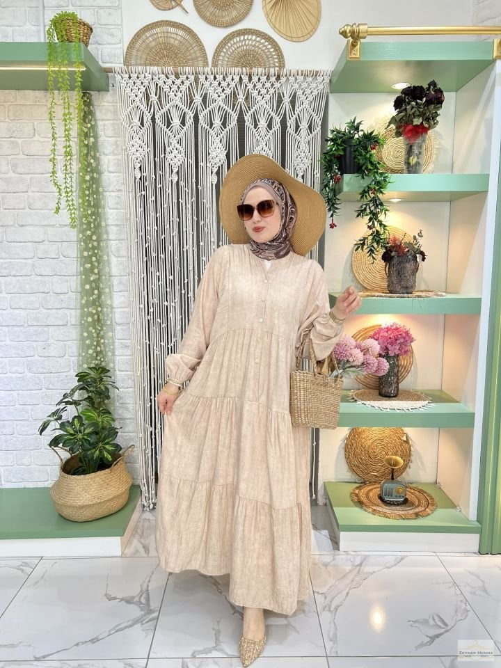 Batik Tensel Camel Elbise