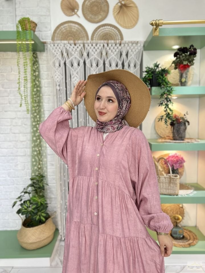 Batik Tensel Şeker Pembe Elbise