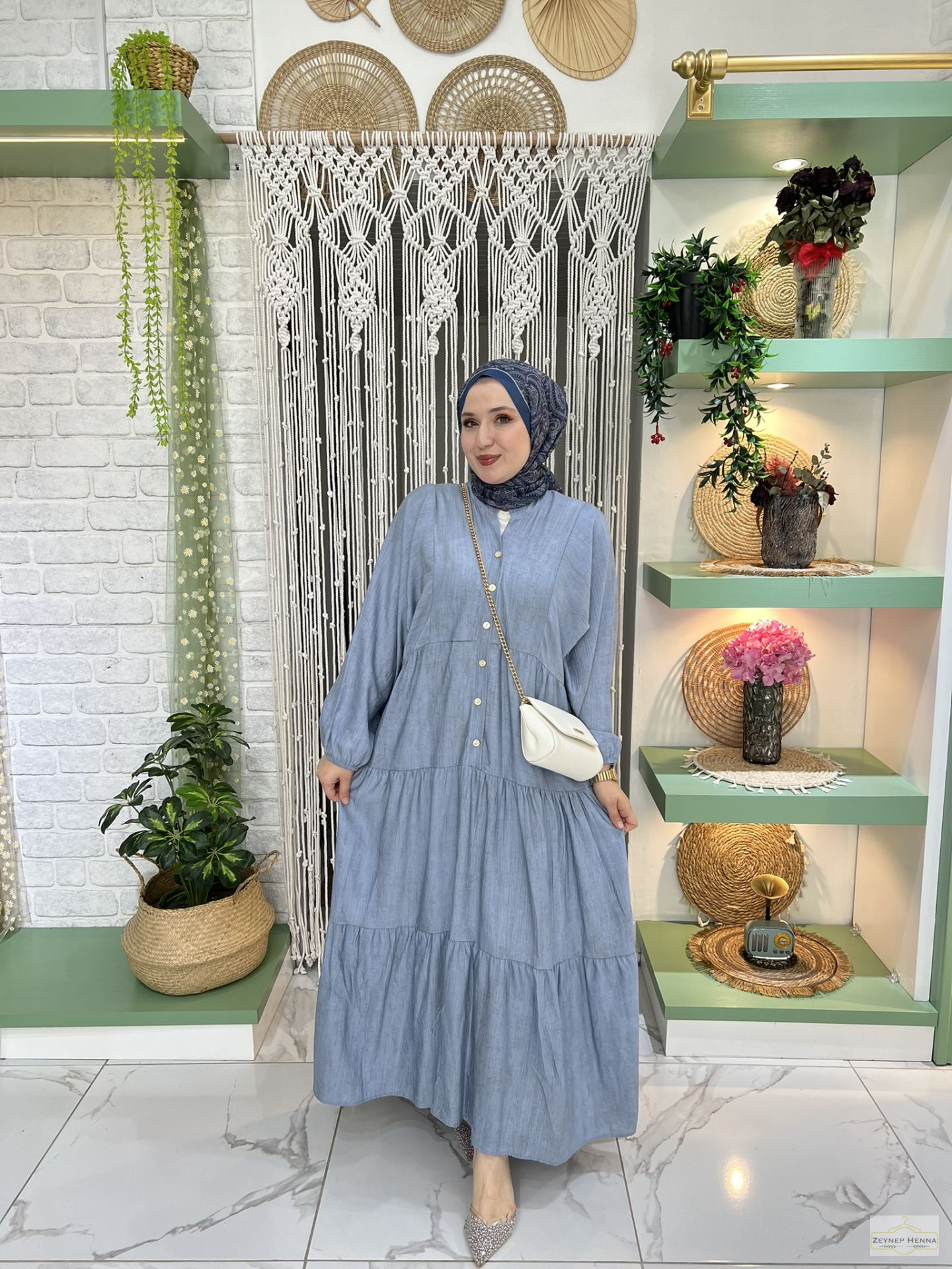 Batik Tensel Bebe Mavisi Elbise
