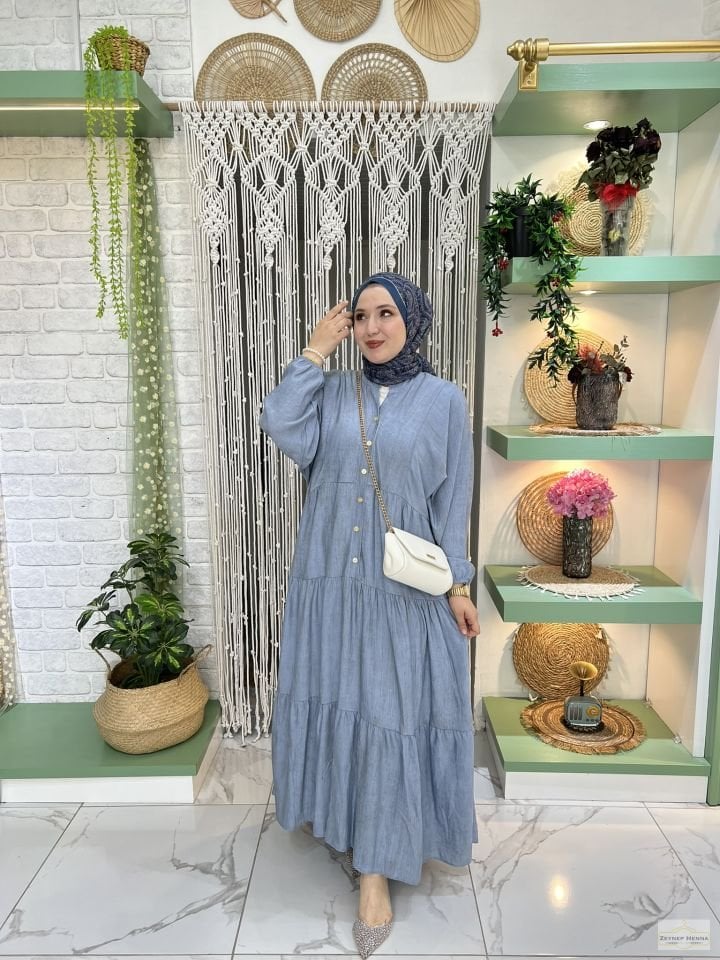Batik Tensel Bebe Mavisi Elbise