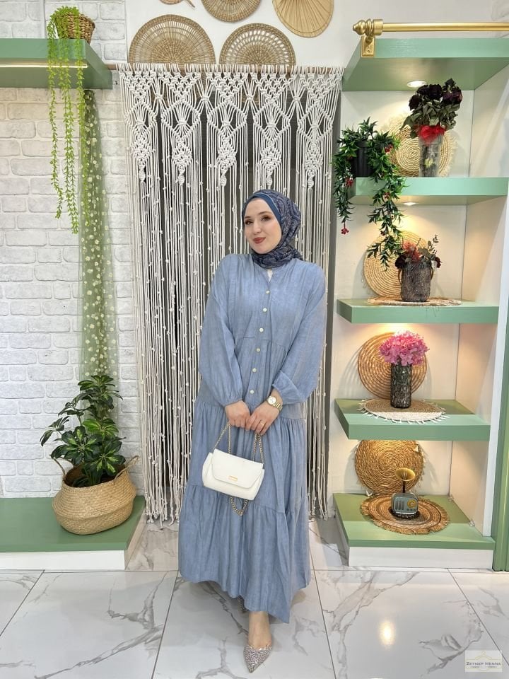 Batik Tensel Bebe Mavisi Elbise