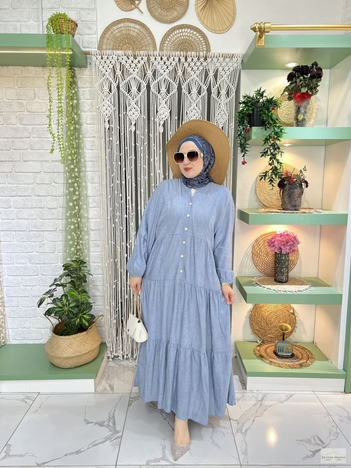 Batik Tensel Bebe Mavisi Elbise