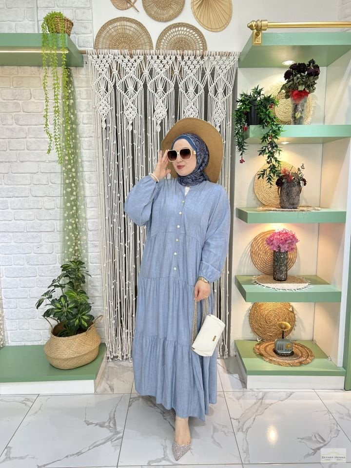 Batik Tensel Bebe Mavisi Elbise