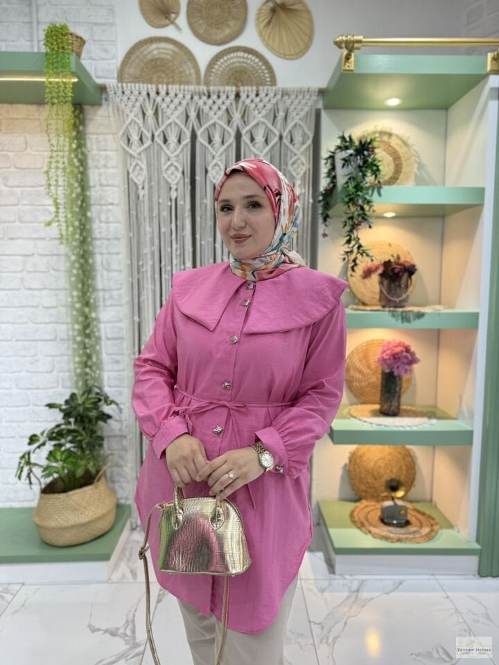 Bebe Yaka Pembe Gömlek