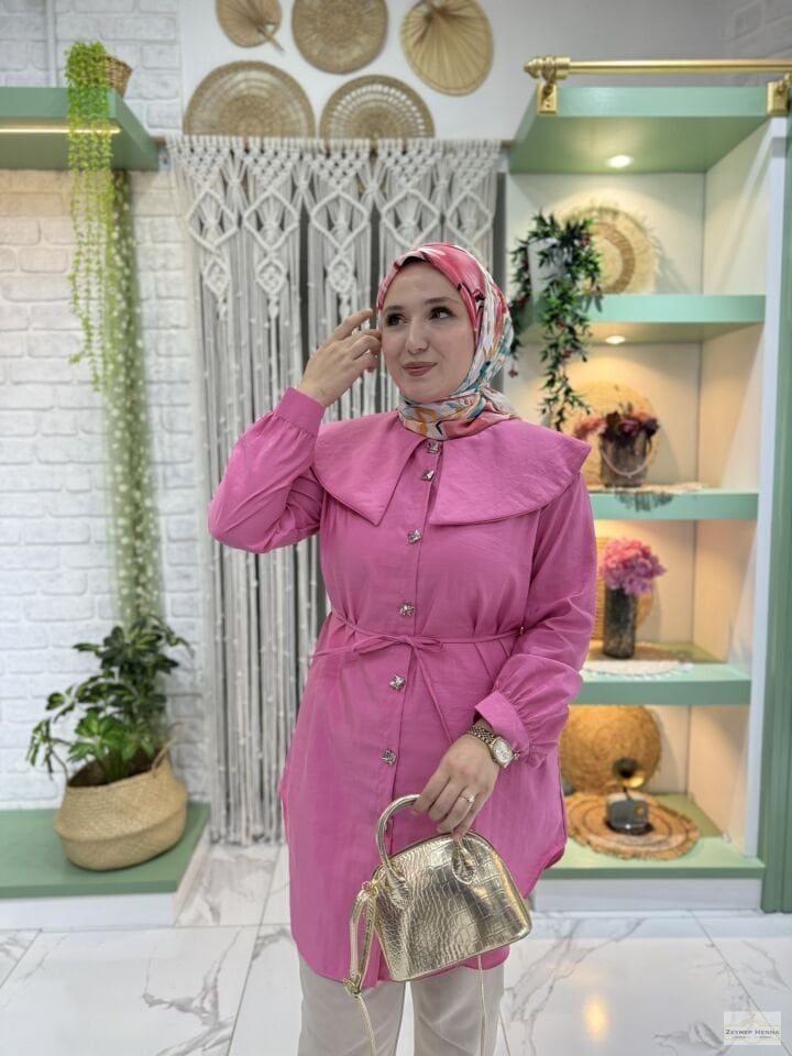 Bebe Yaka Pembe Gömlek