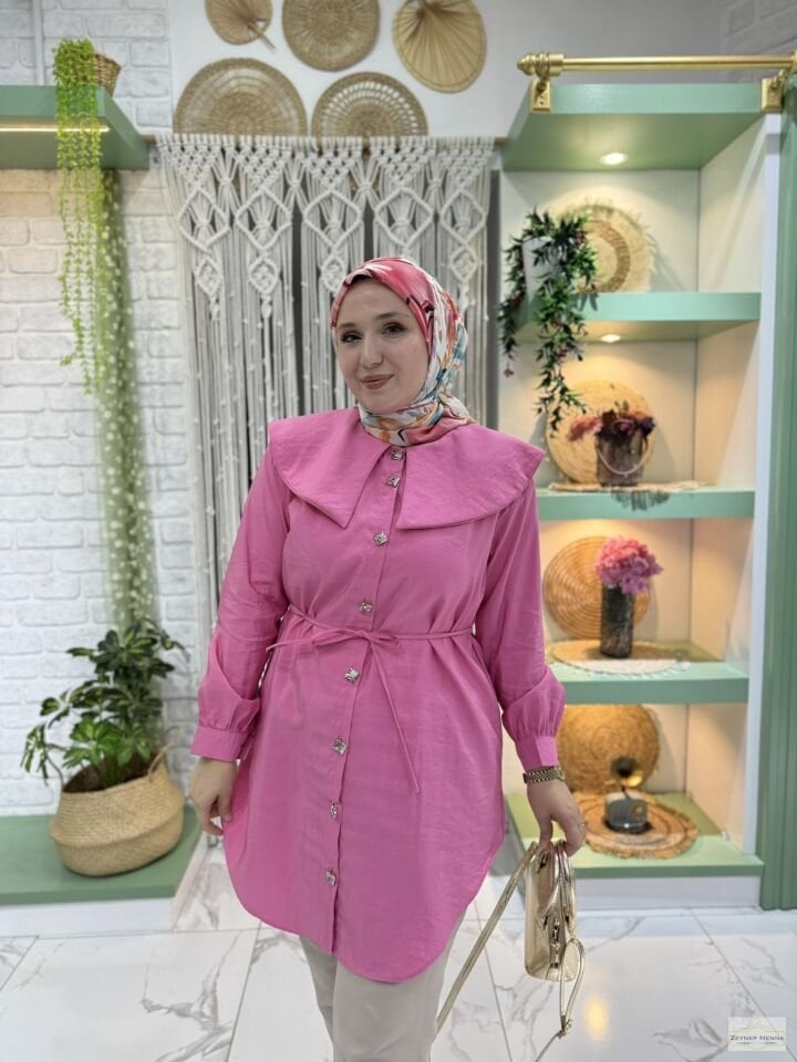 Bebe Yaka Pembe Gömlek