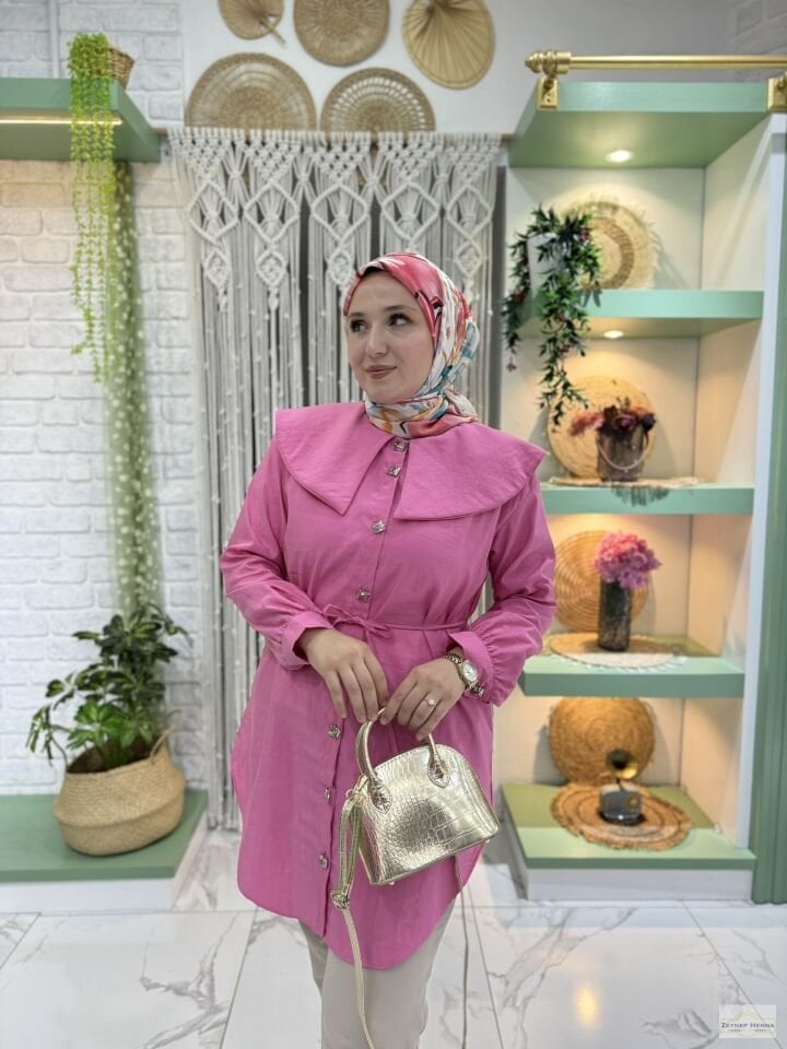 Bebe Yaka Pembe Gömlek