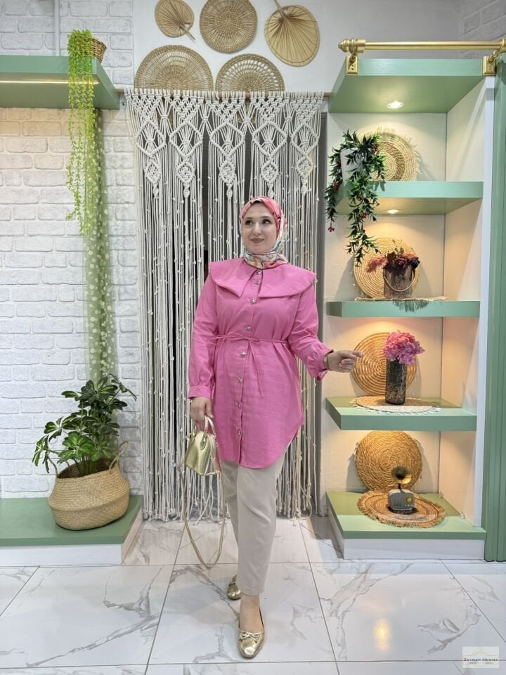 Bebe Yaka Pembe Gömlek
