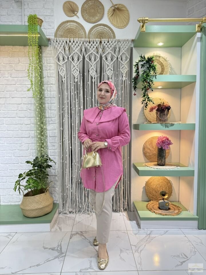 Bebe Yaka Pembe Gömlek
